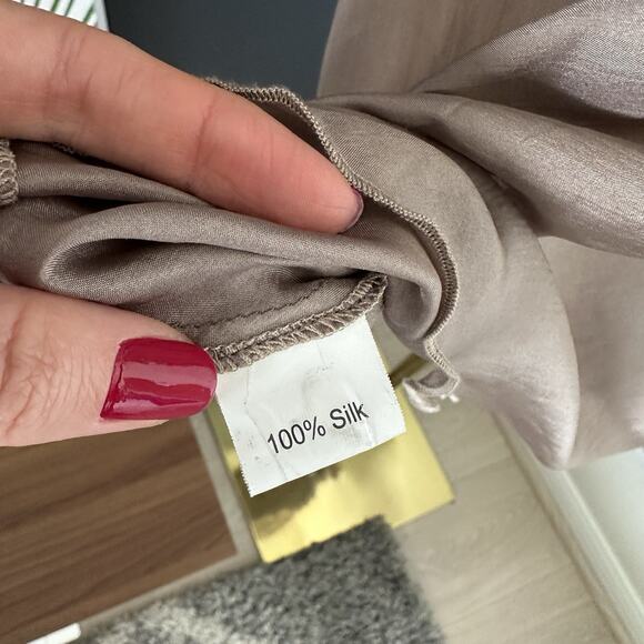 REDWOOD COURT Asymmetrical 100% Silk Sleeveless Top Blouse Abstract Artistic - Picture 9 of 11